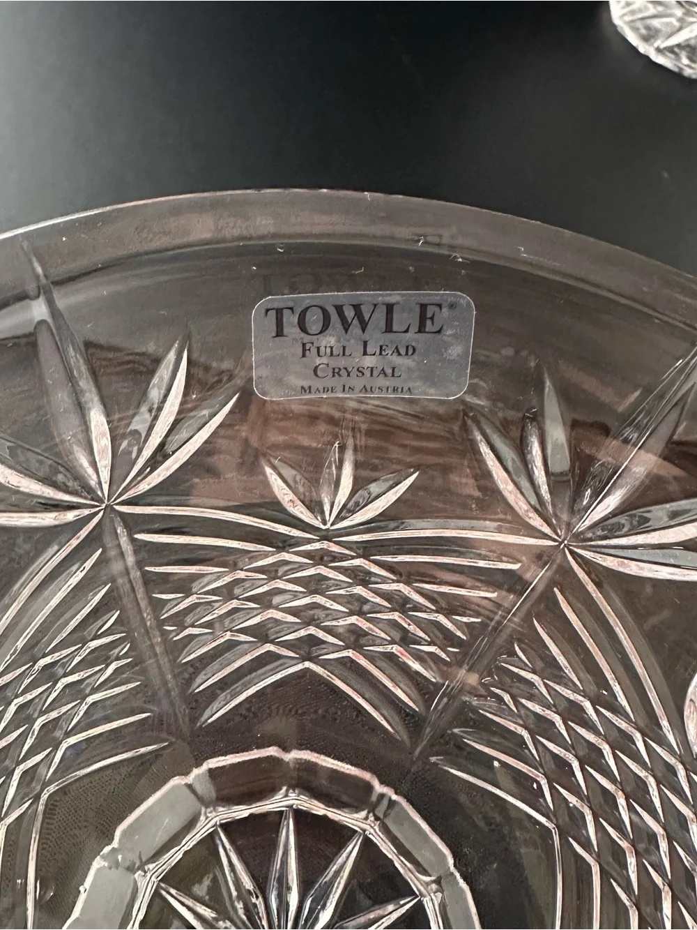 Vintage Towle Austrian Full Lead Crystal Footed Bowls Set of 2